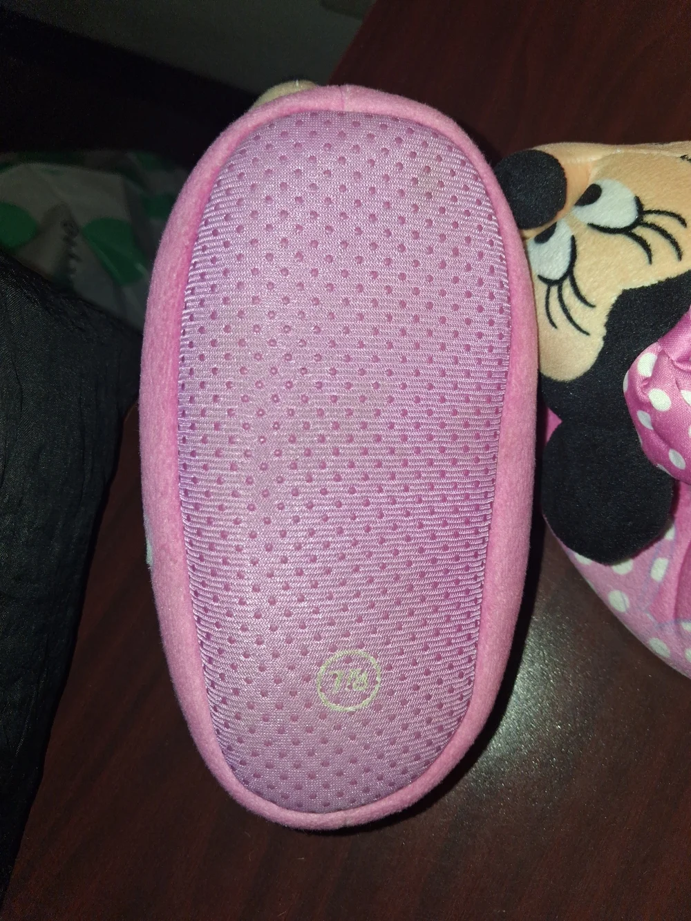 Disney Pink Minnie Mouse Plush Slip-On Slippers for Kids